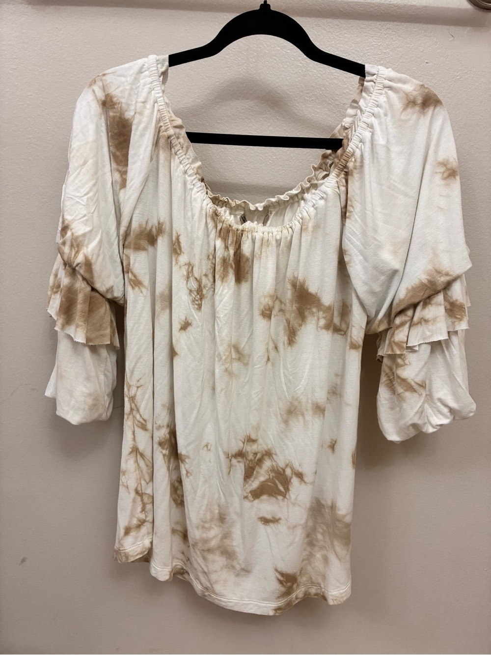 Seven7 off the shoulder ruffle sleeves top Rayon Size Medium